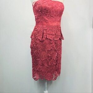 Coche dress beautiful coral color very well made lace dress
